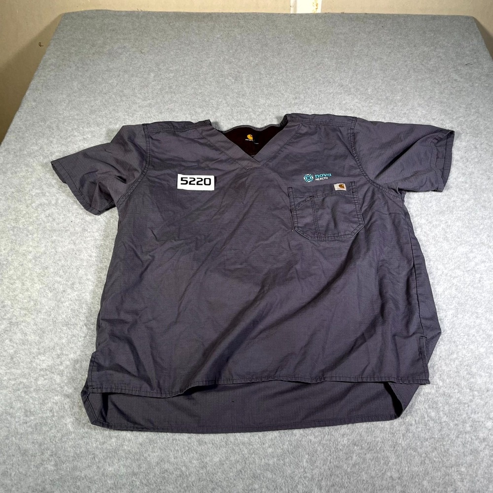 Carhartt Ripstop Utility Scrub Top Mens Large Navy Blue Medical‎ Nurse Work